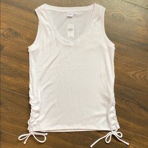 Gap White Soft Spun Lace Side Tank XS